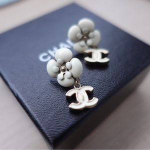 Chanel CC Camellia Earrings